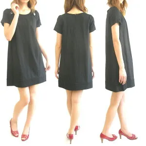 Sara Smile ワンピース レディース 送料無料 オフィス 通勤 通学 シンプル セール M 黒 ブラック カジュアル フェミニン ガーリー ベーシック チュニック 【あす楽対応】fs04gm【RCP】