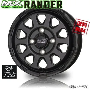 ホイール新品 4本セット HOT STUFF マッドクロス レンジャー マットブラック 14インチ 4H100 4.5J+45 業販4本購入で送料無料 エブリィ アトレー ハスラー ウェイク 保証書付