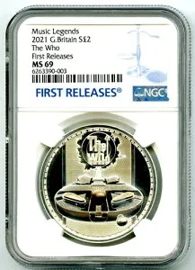 2021 2PD 英国 1オンス シルバーバージョン THE WHO NGC MS69 ファーストリリース トップ