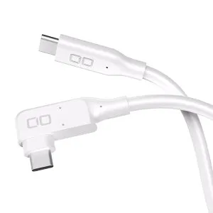 CIO シリコンL字ケーブル USB Type-C ケーブル 240W L型 急速充電 絡まない 90度 USB-C 1m 直角 高速データ転送 20Gbps 4K 映像出力 USB4.0 Gen2 PD EPR MacBook Pro iPad Android Galaxy Switch ホワイト