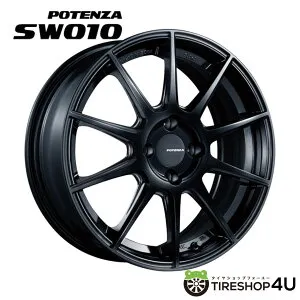 【最大P25倍】 【即納】15インチ BRIDESTONE POTENZA SW010 15x5.0J 4/100 +45 パールブラック PB新品ホイール1本価格 [4本で送料無料] 軽自動車 タント スペーシア ワゴンR などブリヂストン ポテンザ 軽量