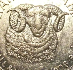 希少な 1908-09 年フィラデルフィア ウィリアム ワナメーカー ビッグホーン シープ スーツ プレス トークン!