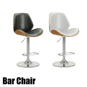 カウンターチェア バーチェア 背もたれ付き 回転式 合皮レザー ハイチェア / 大人 ハイスツール 高さ調整 昇降式 スチール 足置き付き おしゃれ シンプル カジュアル モダン san-n0058