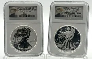 2013年 W リバースプルーフ シルバーイーグル NGC PF69 & エンハンスト SP69 2枚組 ウェストポイントコインセット