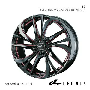 【19インチ 5H114.3 8.0J +43】アルミホイール1本 スカイライン V35セダン LEONIS/TE BK/SC[RED](ブラック/SCマシニング[レッド]) 0038788