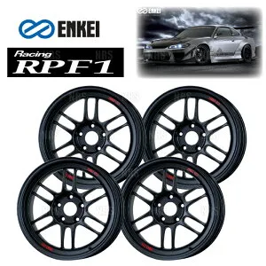 ENKEI エンケイ RPF1 (MBK マットブラック/フロントフェイス) 7.0J x 15インチ +35 PCD100 4穴 4本セット (RPF1-B001-MBK-4S