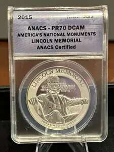 2015 ANACS PR70 DCAM リンカーン記念館 アメリカ国定記念物 1 オンス シルバー