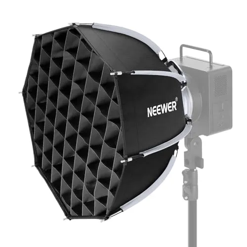 NEEWER BASICS 八角形ソフトボックス Bowensマウント 45cm クイックリリースソフトボックス照明セット グリッド付き オクタゴンソフトボックス 折りたたみ式 Aputure 150C/Godox SL60W/FS300C/FS150B/