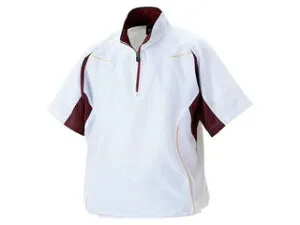 ZETT/ゼット BOV515H-1168 半袖ハーフジップジャンパー 【L】 （ホワイト×エンジ）