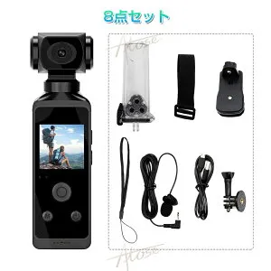 アクションカメラ 4K 30M 防水 ビデオカメラ 高画質 タッチパネル 小型カメラ バイク用 自転車 270度回転レンズ バイク 車載 軽量 水中カメラ デジカメ 小型カメラ 高速充電 Vlog 動画撮影 YouTube