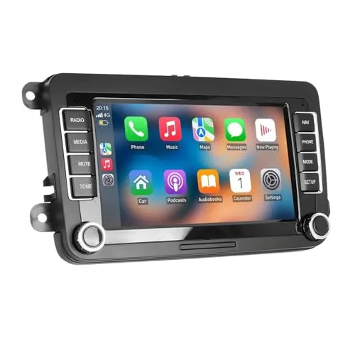 カープレイ と互換性のあるゴルフMK5 MK6用 と互換性のあるパサート用 と互換性のあるティグアン用 7と互換性のあるインチ と互換性のあるワイヤレスCarPlay Android 14(4-64G with AHD Cam)