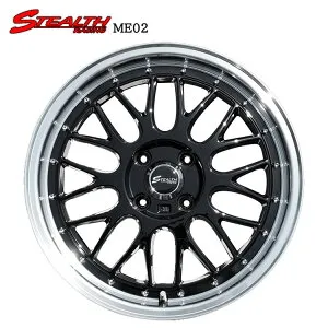 15インチ 4H100 5.5J 5.5J+45 4穴 ステルスレーシング ME-02 ホイール (1本/2本/4本) ブラックポリッシュ Trust Japan STEALTH RACING ME-02 送料無料 トラストジャパン