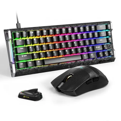 ATTACK SHARK 【R68HE＋X11ULTRA】 ゲーミングキーボード＆マウスセット 磁気軸 ラピッドトリガー 8000Hzポーリングレート 0.08ms遅延 PAW3950MAXセンサー 42000DPI 65g超軽量 カーボンファイバー筐体