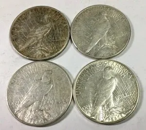 1922S 1923S x2 & 1925S ピースダラー 4 ミックスグレード ベターロットコイン 25S 良品