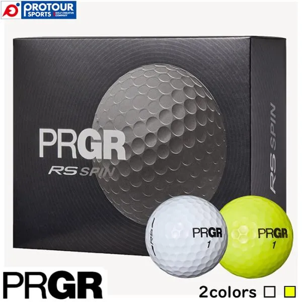 PRGR RS SPIN BALL 1DZ GB1051 / プロギア アールエス スピン ボール 1DZ 2024年モデル 1ダース(12個入り) 全2色(ホワイト/イエロー) ゴルフボール