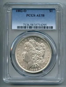 1882 O モルガン銀貨 PCGS AU 58