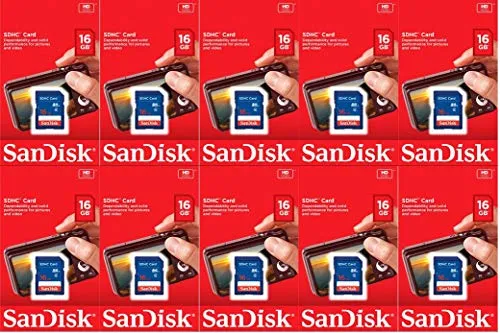 Sandisk 16GB (10 Pack) SD Card Bundle SDHC Class 4 Flash Memory | Model SDSDB-016G-B35 |