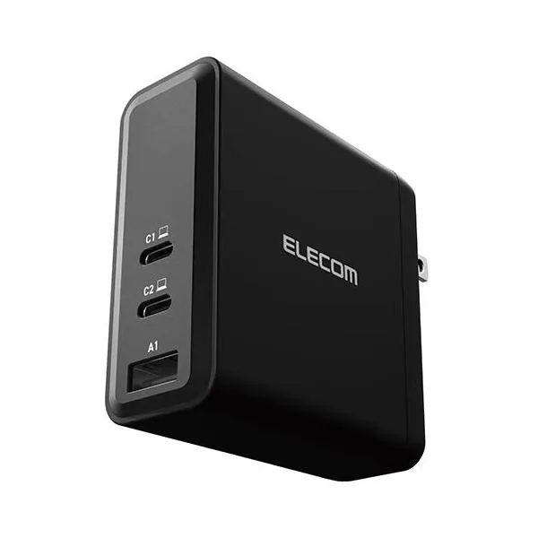 エレコム(ELECOM) ACDC-PD96140BK ブラック USB Power Delivery EPR規格140W対応AC充電器 C×2+A×1