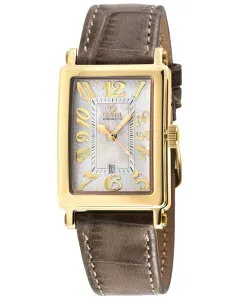 ジェビル レディース アクセサリー 腕時計 ミニ レザー Gevril Women's Avenue of Americas Mini Swiss Quartz Brown Italian Leather Strap Watch 25mm x 32mm Gold ゴールド