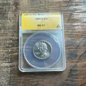 1997-D 25c 米国ワシントン クォーター ANACS MS67