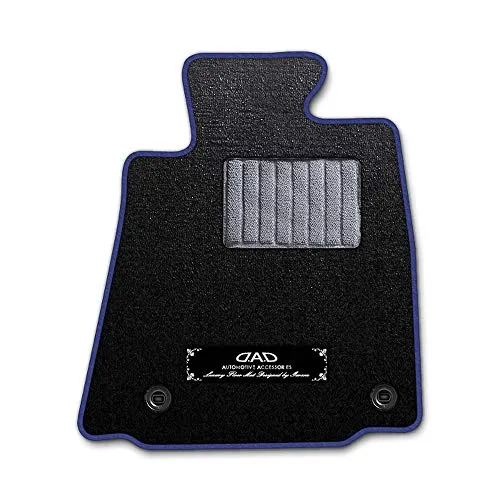 DAD ギャルソン D.A.D エグゼクティブ フロアマット TOYOTA (トヨタ) MARK X マークX GRX135 年式H21/10～24/8 4WD 1台分 エレガントデザインブラック/オーバーロック（ふちどり）カラー : ネイビーブルー/刺繍