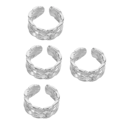 WHZHDMA Braided Open The Ring Vintage Men for Renaissance Goth Jewelry Halloween Party Favors Wedding Aesthetic Rings Copper Gol