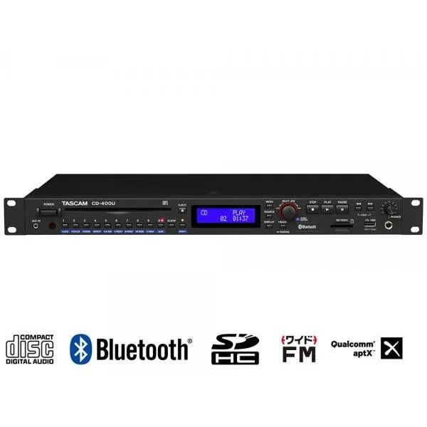 TASCAM(タスカム) CD-400U ◆ Bluetooth /AM・FM チューナー搭載 CD/SD/USB プレーヤー【4月24日時点、在庫あり 】