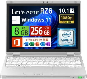 お買い物マラソンポイントUP!! Panasonic Let’s note CF-RZ6 第7世代Core i5 / 8GB / SSD256GB / 10.1型タッチパネル / 超軽量745g / Windows11 / Office2019搭載 モバイルノートPC / 整備済み品 / 送料無料