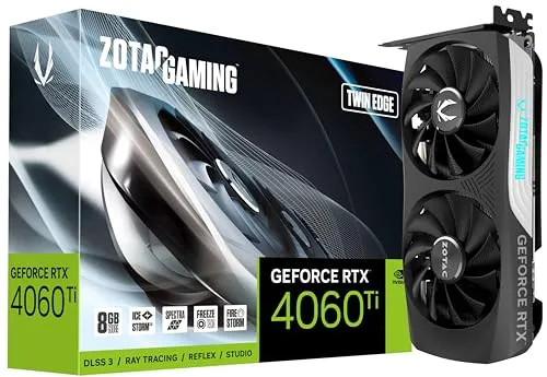 Zotac Gaming Geforce Rtx 4060 Ti Twin Edge 8Gb Gddr6 128bit Pcie 4.0 グラフィックスカード 2535Mhz ブーストクロック スペクトルライティング