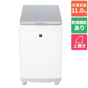 【標準設置料金込】【長期保証付】シャープ(SHARP) ES-PW11K-S シルバー系 穴なし槽 タテ型洗濯乾燥機 洗濯11kg/乾燥6kg