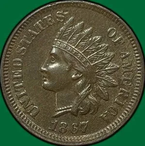 1867年インディアンヘッドセントチョイス未流通UNC+コイン#32874