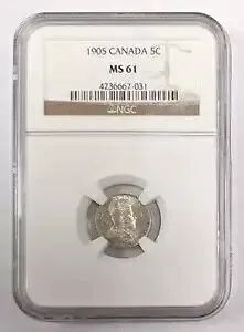 1905 カナダ 5c NGC MS 61