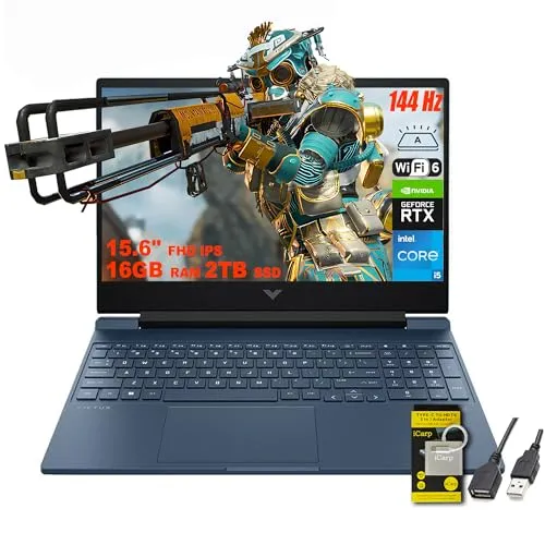 HP Victus 15.6インチ FHD 144Hz IPS ゲーミングノートパソコン Intel 第12世代 Core i5-12450H GeForce RTX3050 16GB RAM 2TB SSD バックライトキーボード WiFi 6 TNR
