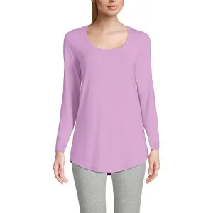 ランズエンド レディース トップス Tシャツ Women's Lands' End Long Sleeve Power Performance Scoop Neck Tunic Tee Wild Lilac ライラック