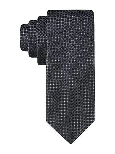 Calvin Klein Men's Steel Micro Solid B Tie, Black, One Size