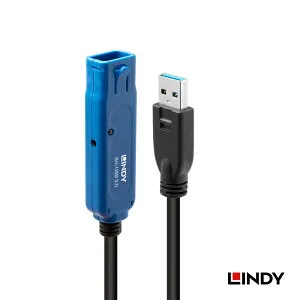 LINDY 8m USB3.0アクティブ延長ケーブル アクティブ 信号増幅 5Gbps 高速転送 A-A 8メートル 型番 リピーター 連結 最大38m 抜け防止 特許 ラッチ 脱落防止 台湾製 Windows11 10 8 7 XP 2000 対応 USB2.0 USB1.1