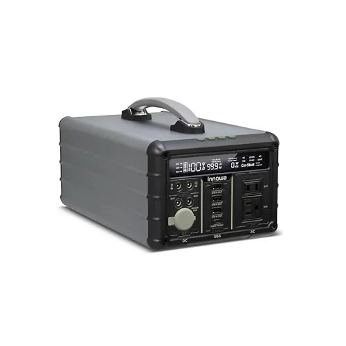 innowa ポータブル電源 Mighty 1000 小型 軽量 大容量 1016Wh/1000W (瞬間最大1500W) 自動車バッテリーを充電 静音 急速充電 純正弦波 MPPT制御方式採用 ソーラー充電 LEDランプ付き ソーラー充電 キャンプ 防災