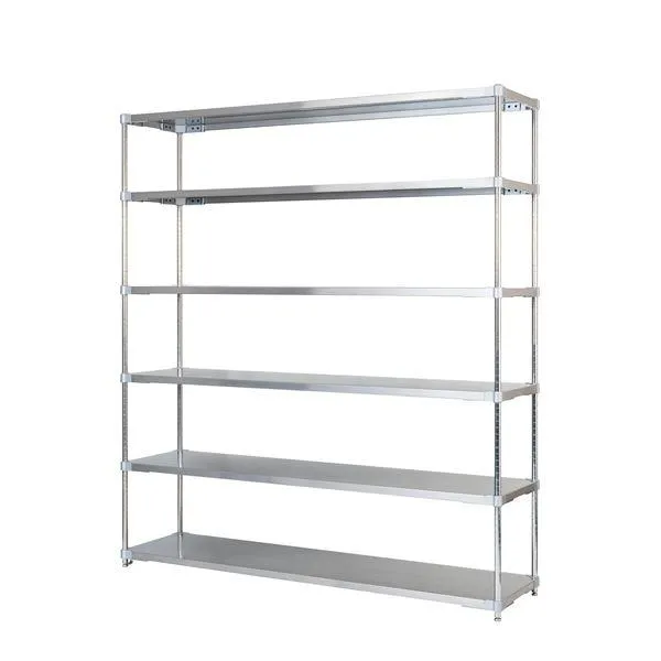 ステンレス シェルフ 46×180cm 6段 H210cm 日本製 耐錆 耐薬性 耐久性 冷蔵 冷凍 高温多湿対応 収納棚 オープンラック 組立式