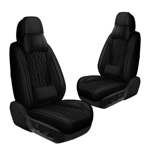 シートカバー と互換性のある スバルWRX STI VA系 2014.8~2019.12 対応 2席セット 車 シートカバー 車 シートクッション 打孔レザー 通気性 前席専用 軽自動車 普通車対応 カー用品(黒,枕付き)