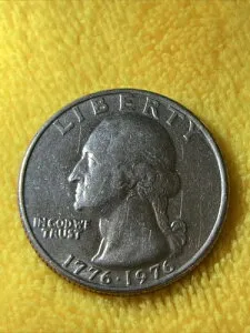 希少なヴィンテージ米国造幣局1776-1976年バイセンテニアルクォーター、ミントマークなし