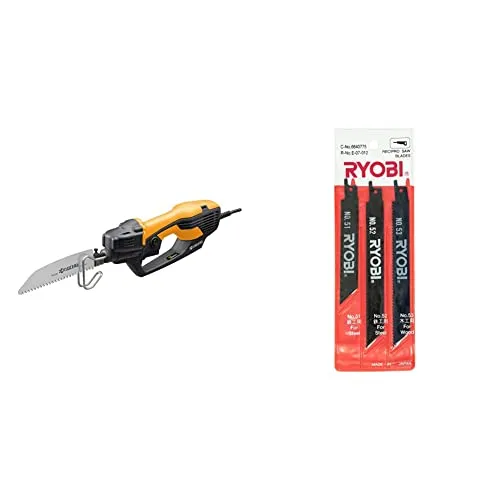 京セラ(Kyocera) 旧リョービ 電気のこぎり DIY木工に便利な万能タイプ ASK-1001 618402A ＆ レシプロソー刃 ブレードセット 3本組 鉄工・木工用 6640775 【セット買い】