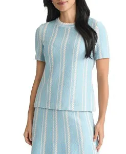 ミンウォン レディース トップス シャツ ニット Ming Wang Roadmapattern Soft Knitop Serene/Limestone/White ホワイト