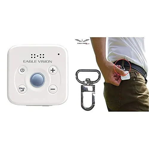アサヒゴルフ EAGLE VISION VOICE 3 GPS 音声タイプ ユニセックス EV-803 ホワイト & EAGLE VISION voice3用 カラビナ EAGLE VISION voice3用 カラビナ voice3用 カラビナ【セット買