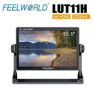 FEELWORLD LUT11H 10.1インチ カメラ用モニター 2000nit高輝度 タッチスクリーン 3D LUT HDR フィールドモニター 4K HDMI入出力 1920X1200 IPS パネル 複数電源設計 監視用モニター