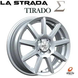 【取り寄せ品】 4本セット ホイールのみ LA STRADA TIRADO sigma シルバー 14インチ 5.0J+42 4H114.3 ハブ径66.1 JWL-T 15インチ以上TPMS対応 ラストラーダ ティラード シグマ Σ 送料無料～(条件あり) 阿部商