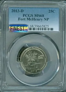 2013-D フォートマクヘンリー クォーター PCGS MS68 MAC FINEST 品質