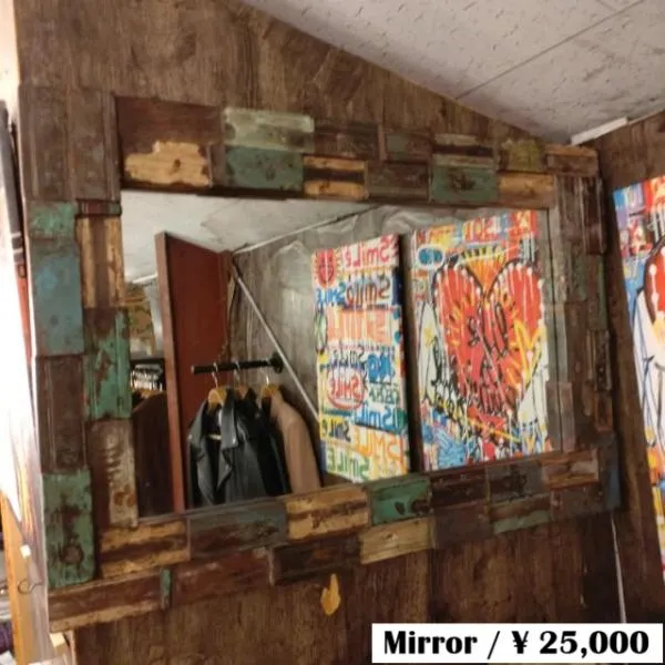 【One-of-a-kind-item】Vintage Mirror Wood Mirror Wallhanging Mirror Full-length Mirror