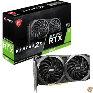 【5日最大1500円クーポン】MSI GeForce RTX 3060 VENTUS 2X 12G OC Gaming Graphics Card - 3060, TORX Fan 3.0, 12 GB GDDR6, 192 Bit, PCI Express Gen 4, DisplayPort v1.4a, HDMI 2.1, Zero Frozr, 1440p Resolution, Ray Tracing