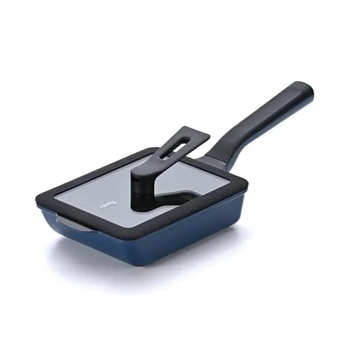 【remy 公式】レミパンエッグ ネイビー 卵焼き フライパン 14×19cm 蓋付 IH・ガス火対応 深型 玉子焼き 焦げ付かない ギフト