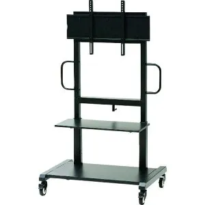 ■SANWA 55~65型対応手動上下昇降液晶ディスプレイスタンド〔品番:CRPL102SCBK〕【2033125:0】[送料別途見積り][法人・事業所限定][外直送][店頭受取不可]